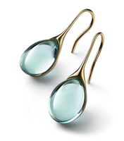 Elegant Gold-Inlay Stone Dangle Earrings for Women – Perfect for Weddings & Engagements 1